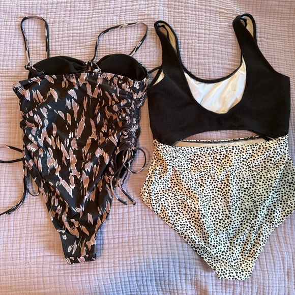 2 Stylish Swimsuits, both cutout in the middle. Size L, Excellent condition - Picture 2 of 4